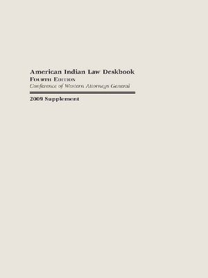 cover image of 2009 Supplement to the American Indian Law Deskbook